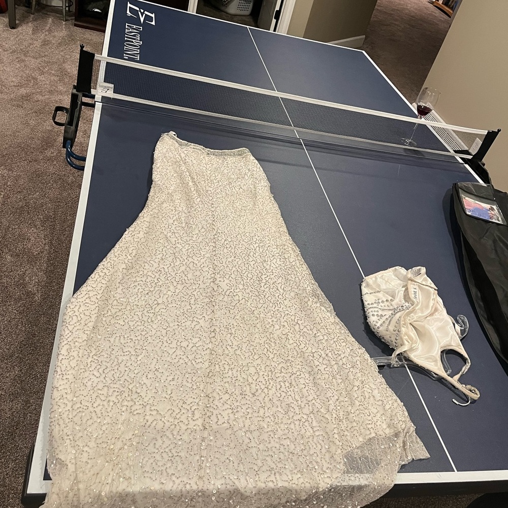 Silver sequin two piece prom dress - Picture 12 of 12